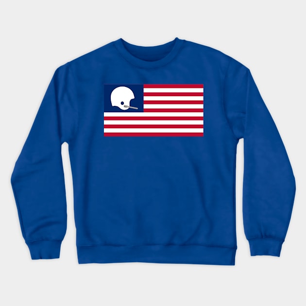 USA Football Single Bar Helmet Flag Crewneck Sweatshirt by HelmetAddict